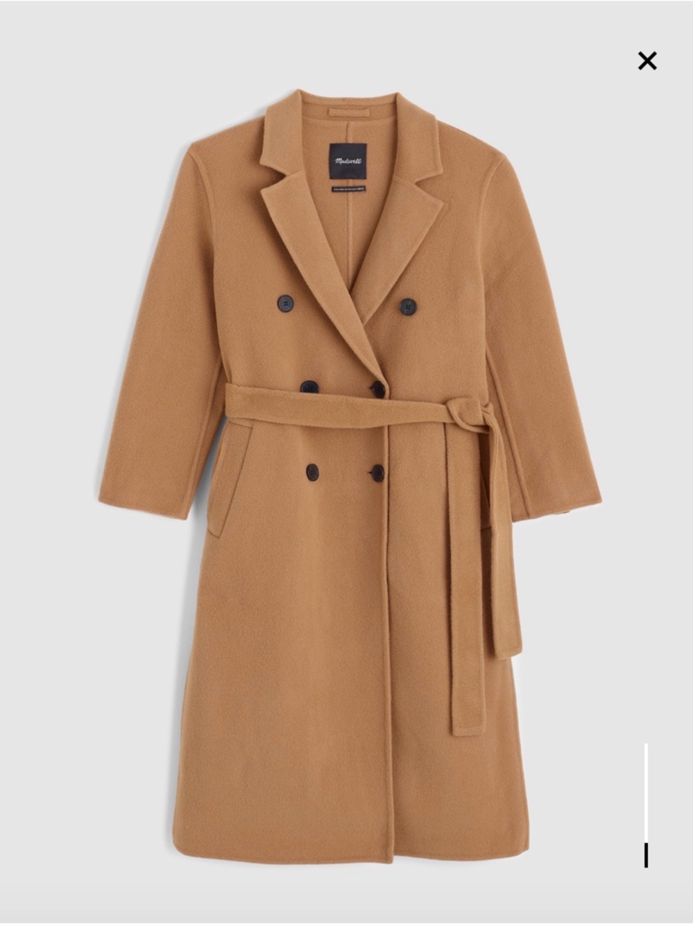 NWT Madewell Double-Faced Brushed Long Coat, S